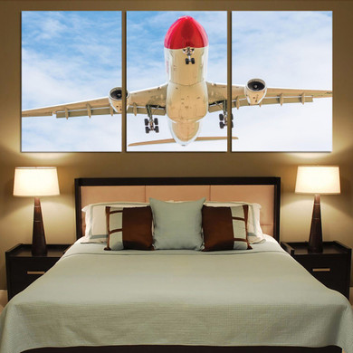 Beautiful Airbus A330 on Approach Printed Canvas Posters (3 Pieces)