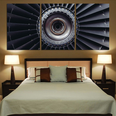 Real Jet Engine Printed Canvas Posters (3 Pieces)