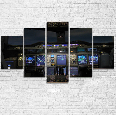 Airbus A380 Cockpit Printed Multiple Canvas Poster