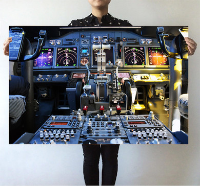 Boeing 737 Cockpit Printed Posters