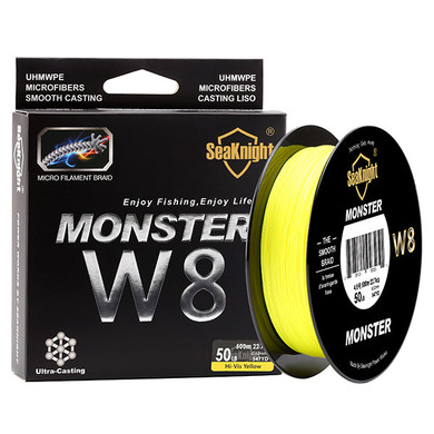 SeaKnight 500M/546YDS MONSTER W8 Braided Fishing Lines 8 Weaves Wire Smooth PE Multifilament Line SeaKnight 500M/546YDS MONSTER W8 Braided Fishing Lines 8 Weaves Wire Smooth PE Multifilament Line