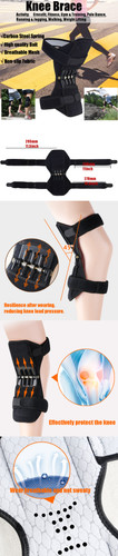1 Pair Knee Support Power Lift Spring Joint Brace Pads Breathable Knee Pad Fitness Sports Protector