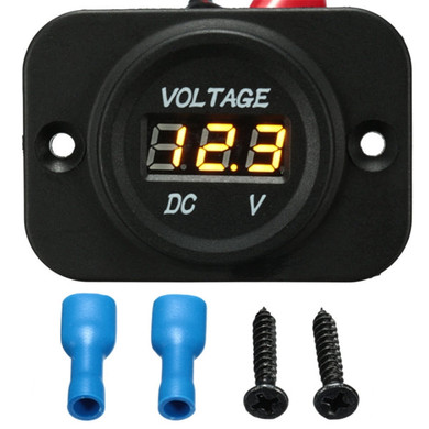 12V-24V Waterproof LED Volt Meterr Voltage Meter Gauge Car Boat Marine Motorcycle