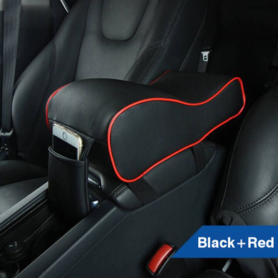 Universal PU Leather Car Arm Rest Pad Memory Foam Auto Arm Rests Covers with Phone Pocket