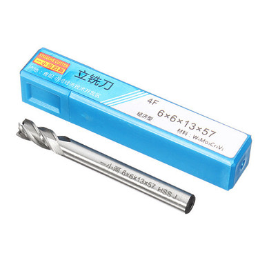 6pcs 2-6mm 4 Flute Milling Cutter HSS End Mills Engraving Tools