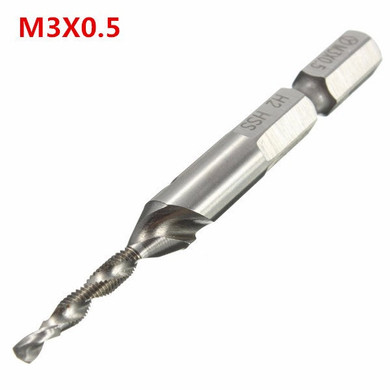 Drillpro DB-C4 HSS 1/4 Inch Hex Shank Combination Metric Drill Tap Bit M3/M4/M5/M6/M8/M10