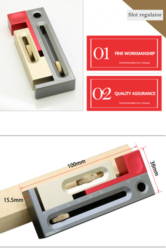 Drillpro Table Saw Slot Adjuster Mortise and Tenon Tool Woodworking Movable Measuring Block Tenonmaker Length Compensation Router Table Set Woodworking Tools