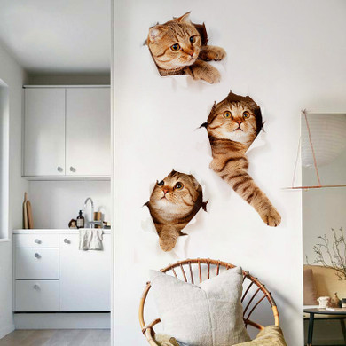 Miico 3D Creative PVC Wall Stickers Home Decor Mural Art Removable Cat Wall Decals Miico 3D Creative PVC Wall Stickers Home Decor Mural Art Removable Cat Wall Decals