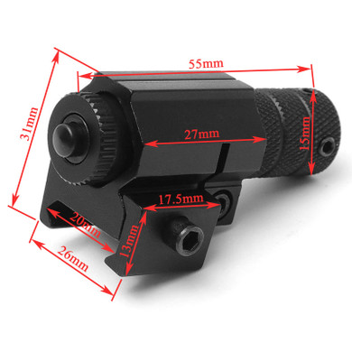 Mini Red Laser Sight Hang Type Beam Dot Sight Scope Tactical 20mm Picatinny Rail Mount