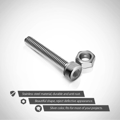 Suleve™ M3SS2 M3 442Pcs Stainless Steel Allen Bolt Nut Hex Socket Cap Screw Assortment Kit