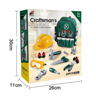 Play House DIY Simulation Tool Repair Set Children Toys Backpack Hat Combination G235 Indoor Toys