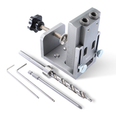 Drillpro YOMO MD21 Aluminum Alloy Pocket Hole Jig Kit With 9mm Step Drill Bit Wood Doweling jig Drilling Hole Guide Locator Tools For Carpentry