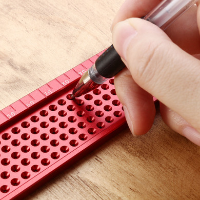 Drillpro Aluminium Alloy T-260 Hole Positioning Metric Measuring Ruler 260mm Precision Marking T-Rule Scriber Ruler Woodworking Tool