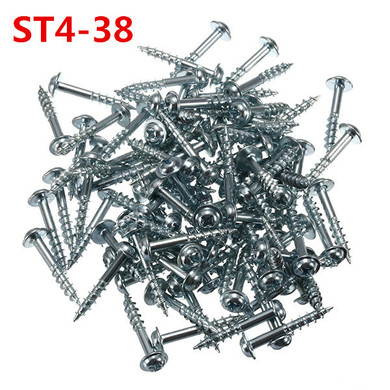 100pcs ST4-20/25/38 Screws Carbon Steel Cross Head ST4 Woodworking Screw Half-tooth Self-tapping