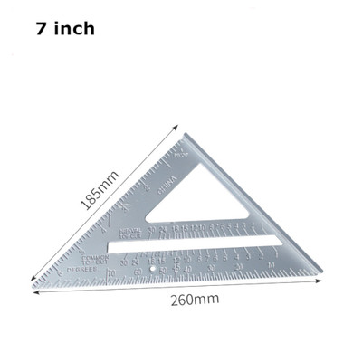 Angle Ruler 7/12 inch Metric Aluminum Alloy Triangular Measuring Ruler Woodwork Speed Square Triangle Angle Protractor