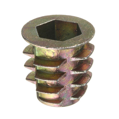 50Pcs M8 Zinc Alloy Steel Furniture Hex Drive Head Nut Screws Threaded Wood Insert