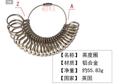 Jewelry Measuring Tool Set Alloy Ring Size Stick US Code Ring Ruler Hammer Kit