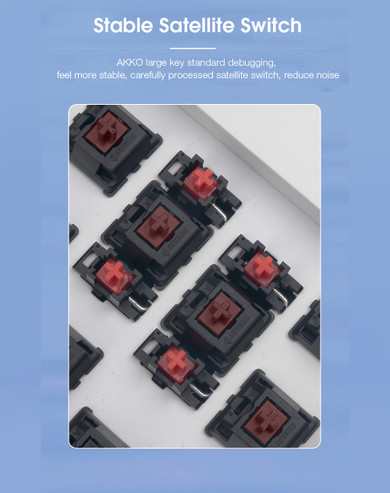 Akko 3108 V2 Silent 108 Keys Wired Mechanical Keyboard Morandi Grey AKKO Switch PBT Keycap Gaming Keyboard