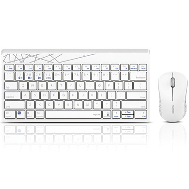 Rapoo 8000T Multi-Mode Wireless Keyboard & Mouse Set bluetooth 3.0/4.0/2.4G 78 Keys Keyboard 1300DPI Mouse Home Office Business Keyboard Mouse Combo