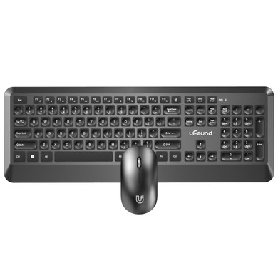 uFound R755 2.4G Wireless Keyboard & Mouse Set Business Office Silent 106 Keys Keyboard 1200DPI Mouse Kit for Mac Windows