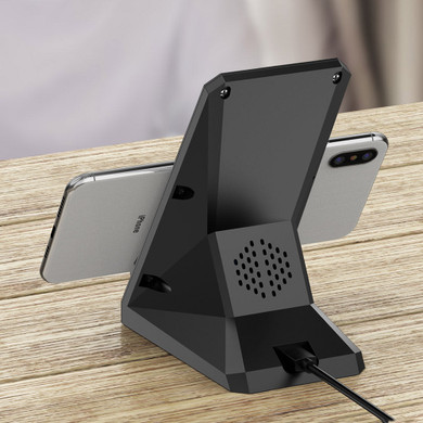 Bakeey 10W Dual Coil Vertical Fast Charging Wireless Charger Phone Holder with Cooling Fan For iPhone XS 11Pro Huawei P30 Pro Mate30 5G