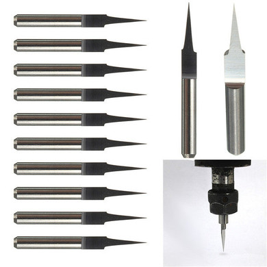10pcs 15° 0.2mm Carbide Engraving Bits 3.175mm Flat Bottom PCB Engraving Bits CNC Router Tool
