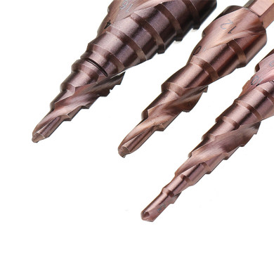 Drillpro 3pcs M35 Cobalt Step Drill Bit 3-12/4-12/4-20mm Step Drill Cutter 1/4 Inch Hex Shank