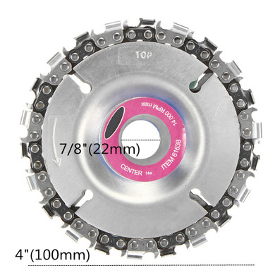 Drillpro 4 Inch Grinder Chain Disc 22mm Arbor 22 Tooth Wood Carving Disc For 115/125mm Angle Grinder
