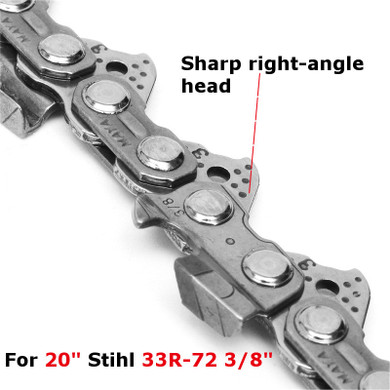 Carbide Tipped Saw Chain 72 Drive Links Chain For 20 Inch 33R-72 Chainsaw