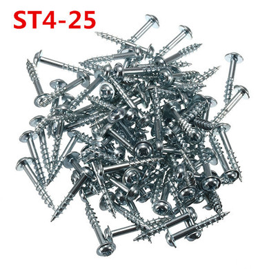 100pcs ST4-20/25/38 Screws Carbon Steel Cross Head ST4 Woodworking Screw Half-tooth Self-tapping Sc