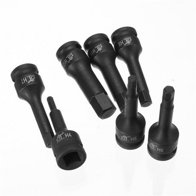 7pcs 3/8 Inch Metric Hex Driver Impact Socket Bit Set