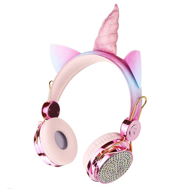 Bakeey Cute Unicorn bluetooth 5.0 Over-Ear Headphones Wireless Kids Cartoon Stereo Headset Earphone Built-in Microphone