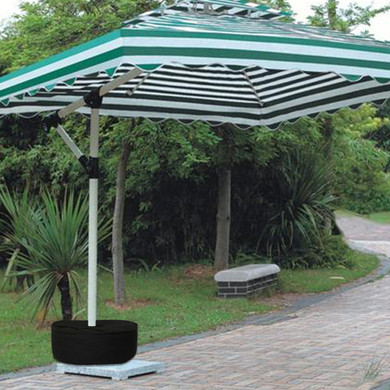 38x15cm Black Oxford Cloth Round Sandbag For Outdoor Tent Support Umbrella Sunshade Base Sandbag