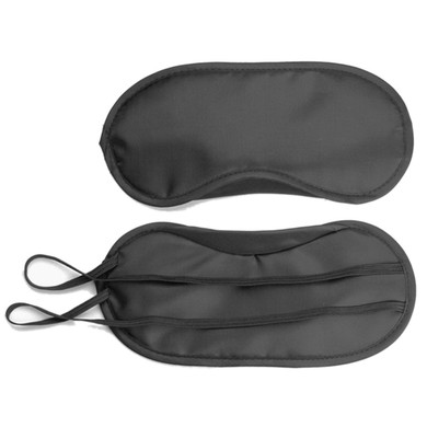 Travel Black Polyester Sleeping Eye Mask Eye Patch (Black)