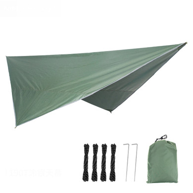 260x320cm Outdoor UV-Proof Silver-Coated Awning Tent Sun Protect Shield Beach Awning Sunshade For Camping Hiking