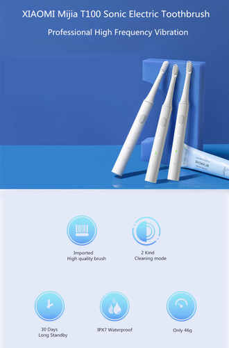 Original Xiaomi Mijia T100 Pink/Blue Color Mi Smart Electric Toothbrush 2 Speed  Sonic Toothbrush Whitening Oral Care