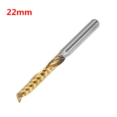 Drillpro 3.175mm Shank 12/15/17/22mm Single Flute End Mill Cutter Titanium Coated Spiral Drill Bit