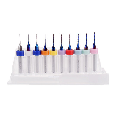 Drillpro 10pcs Upgrade 0.1-2mm Blue NACO Coating PCBCNC Drill Bit for Circuit Boards PCB Drill Bit