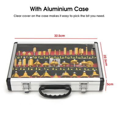 Drillpro 35pcs 8mm Shank Router Bit Set Tungsten Carbide Woodworking Cutter Rotary Tool