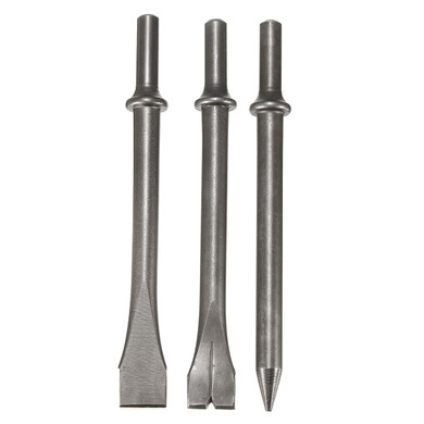 3 Pcs 7'' Length Air Hammer Punch Chipping Chisel Set Round Bar Tool Accessory