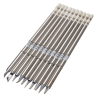 Drillpro 10pcs T12 Soldering Iron Tips Set for HAKKO FX951 FX952