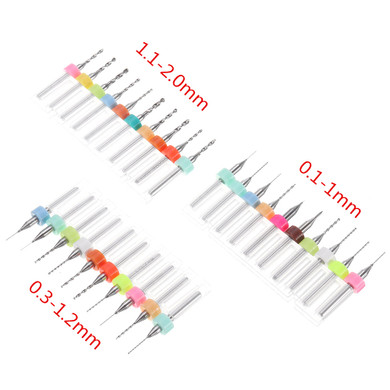 Drillpro DB-P1 30pcs 0.1-2.0mm Tungsten Steel Hard Alloy PCB CNC Drill Bits For Circuit Boards PCB Drill Bit