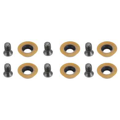 Drillpro 115mm Wood Carving Disc Titanium Coated 6 Round Carbide Inserts Angle Grinder Disc Wood Shaping Disc Woodworking Cutting Disc