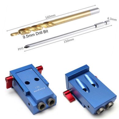 Mini Pocket Hole Jig Kit Woodwork Guide with Drill Bits Woodworking Tool