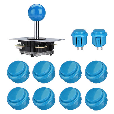 Black Blue Red Arcade Joystick 27mm 32mm Push Button Game Controller DIY Kit