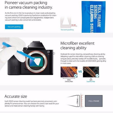 VSGO DDR-16 Professional APS CCD/CMOS 12PCS Cleaning Swab Sensor Cleaner Kit For DSLR Camera