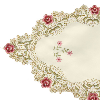 Table Runner Flower Desk Cover With Tassel Wedding Birthday Party Decor