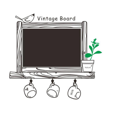 Removable Wall Sticker Kitchen ChalkBoard Sticker Decal Decor Blackboard Bird Sticker Decorations