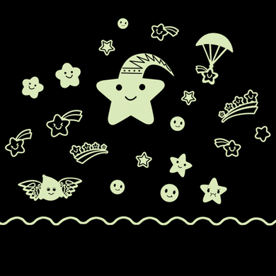Miico Creative Cartoon Cute Stars Luminous Tape Stickers PVC Removable Home Room Decorative Wall Door Decor Sticker