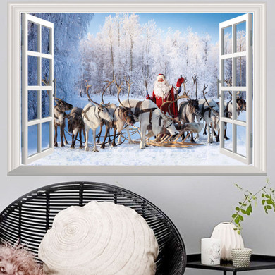 Christmas 2017 Santa Claus Gift Can Removed Wall Stickers Christmas 2017 Santa Claus Gift Can Removed Wall Stickers